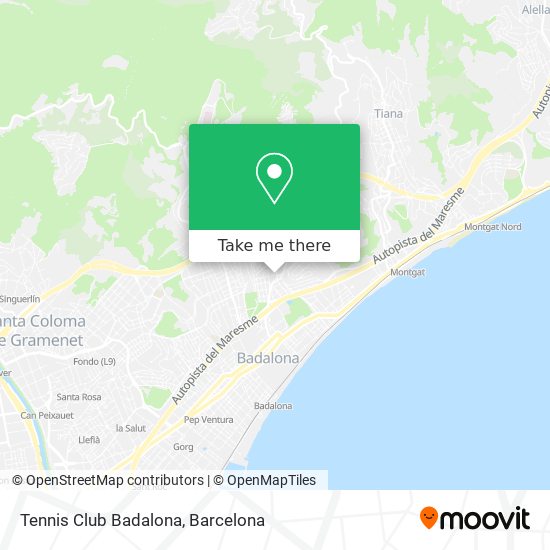 Tennis Club Badalona map