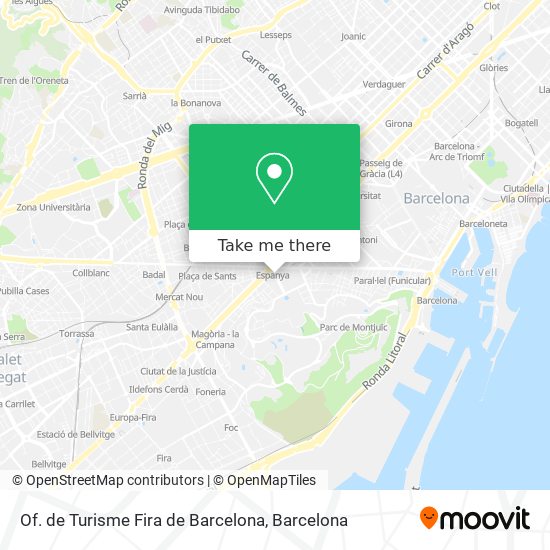 Of. de Turisme Fira de Barcelona map