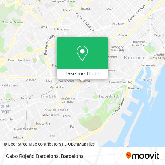 Cabo Rojeño Barcelona map