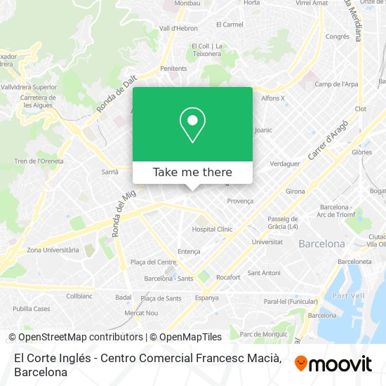 mapa El Corte Inglés - Centro Comercial Francesc Macià