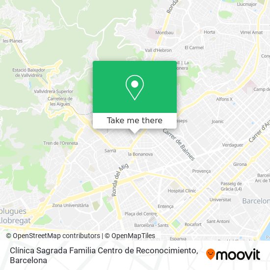 Clínica Sagrada Familia Centro de Reconocimiento map