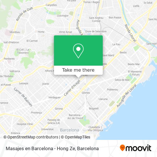 Masajes en Barcelona - Hong Ze map
