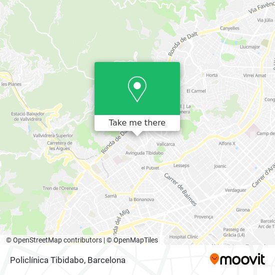 mapa Policlínica Tibidabo