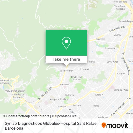 mapa Synlab Diagnosticos Globales-Hospital Sant Rafael