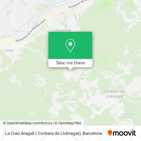 La Creu Aragall ( Corbera de Llobregat) map