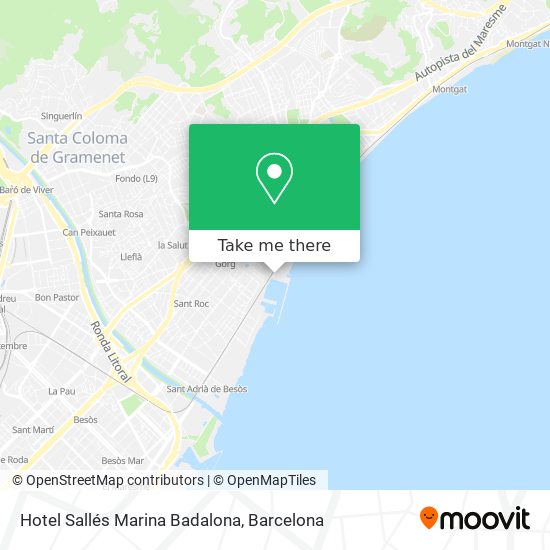 Hotel Sallés Marina Badalona map