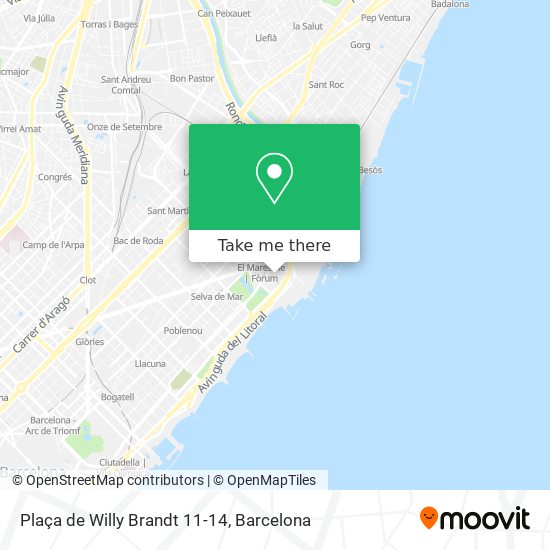 How to get to Plaça de Willy Brandt 11-14 in Barcelona by Metro, Bus, Train or Tramvia?