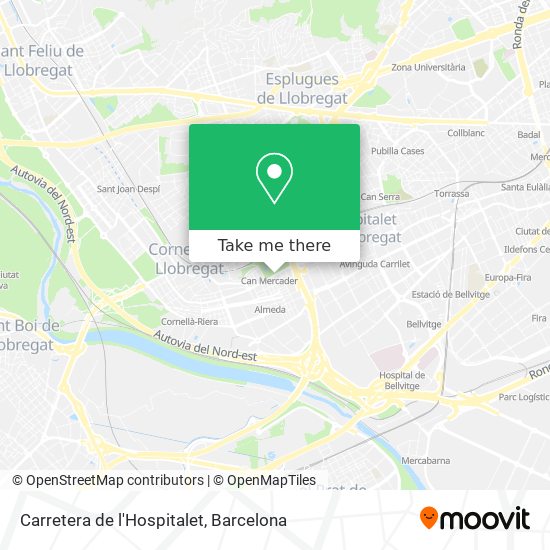 Carretera de l'Hospitalet map