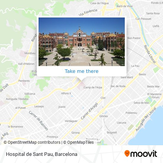 Hospital de Sant Pau map