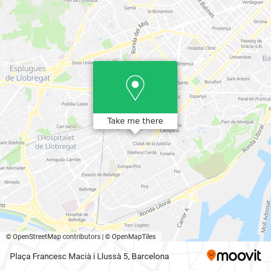 mapa Plaça Francesc Macià i Llussà 5