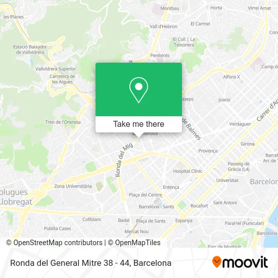 Ronda del General Mitre 38 - 44 map