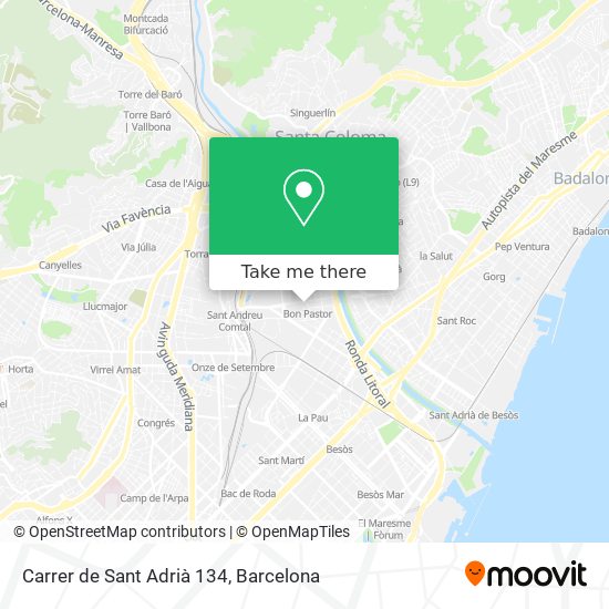 mapa Carrer de Sant Adrià 134