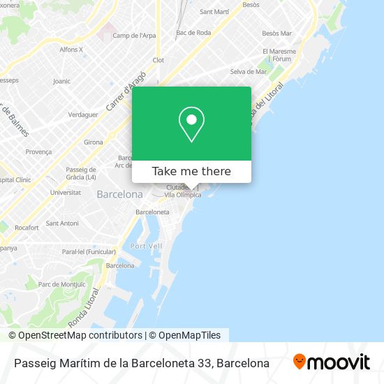 mapa Passeig Marítim de la Barceloneta 33