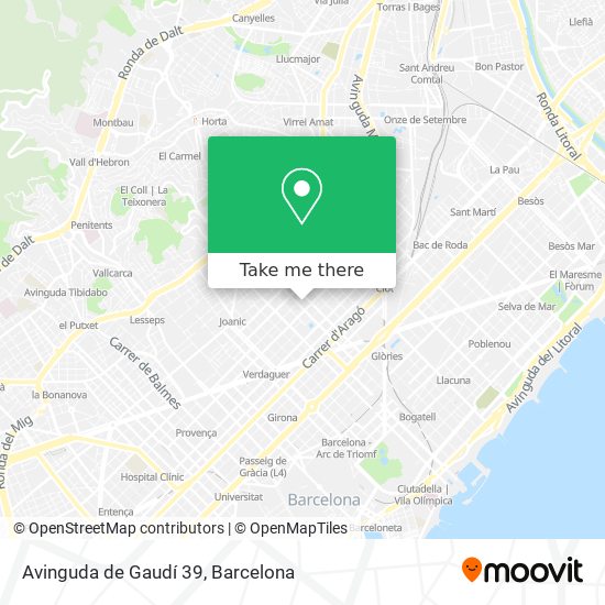 mapa Avinguda de Gaudí 39