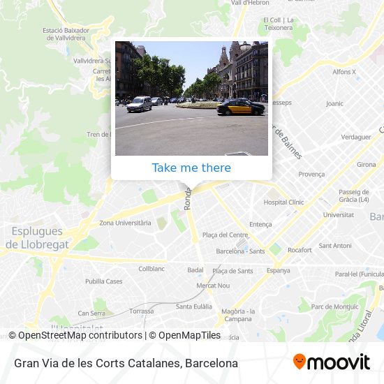 mapa Gran Via de les Corts Catalanes