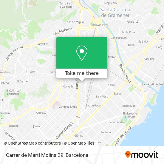 mapa Carrer de Martí Molins 29