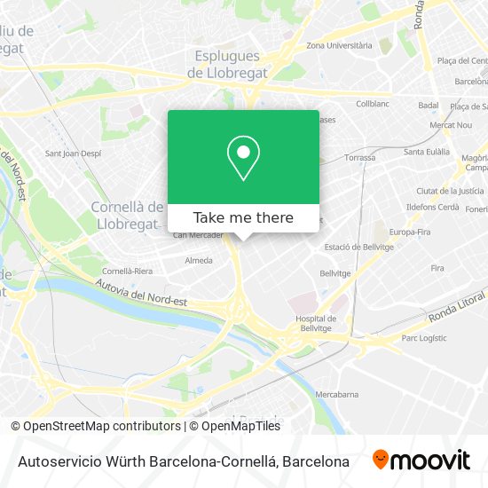 Autoservicio Würth Barcelona-Cornellá map