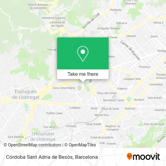 Córdoba Sant Adria de Besòs map