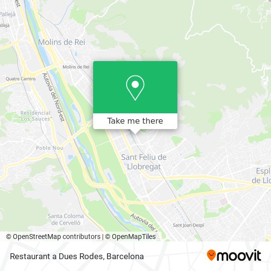 Restaurant a Dues Rodes map