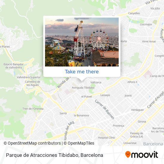 Parque de Atracciones Tibidabo map