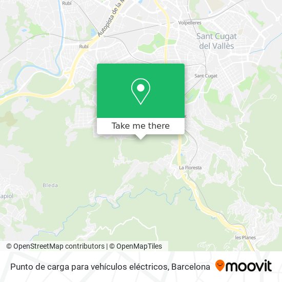 mapa Punto de carga para vehículos eléctricos