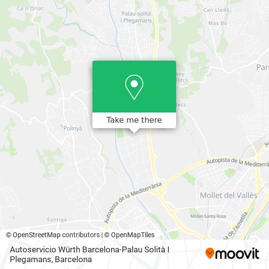 Autoservicio Würth Barcelona-Palau Solità I Plegamans map