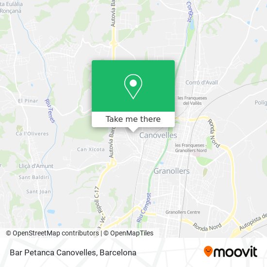 Bar Petanca Canovelles map