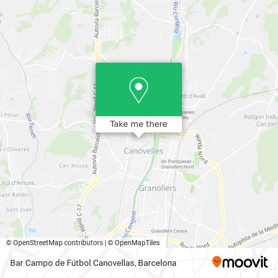 Bar Campo de Fútbol Canovellas map