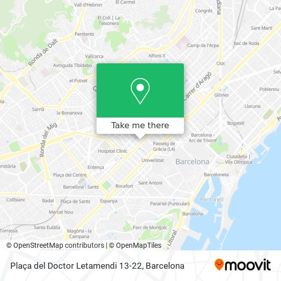 Plaça del Doctor Letamendi 13-22 map