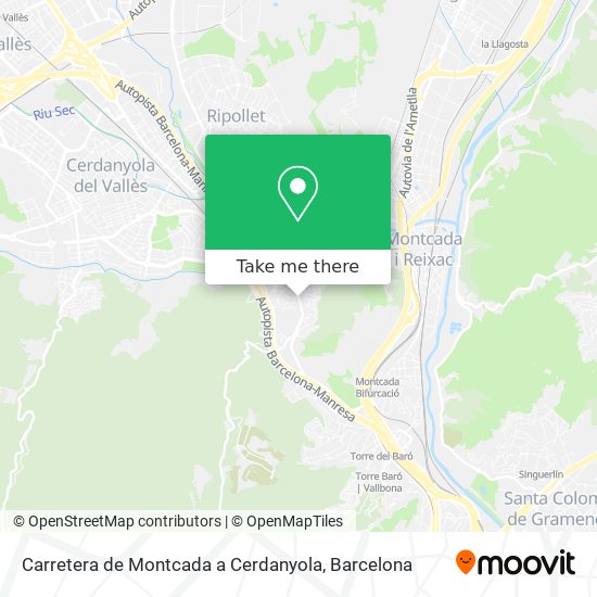 mapa Carretera de Montcada a Cerdanyola