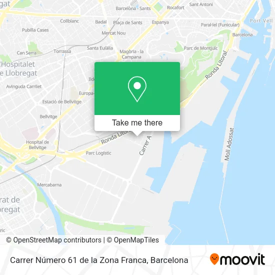 Carrer Número 61 de la Zona Franca map