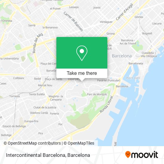 mapa Intercontinental Barcelona