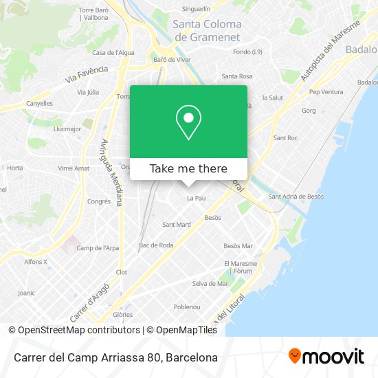 mapa Carrer del Camp Arriassa 80