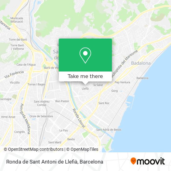 Ronda de Sant Antoni de Llefià map