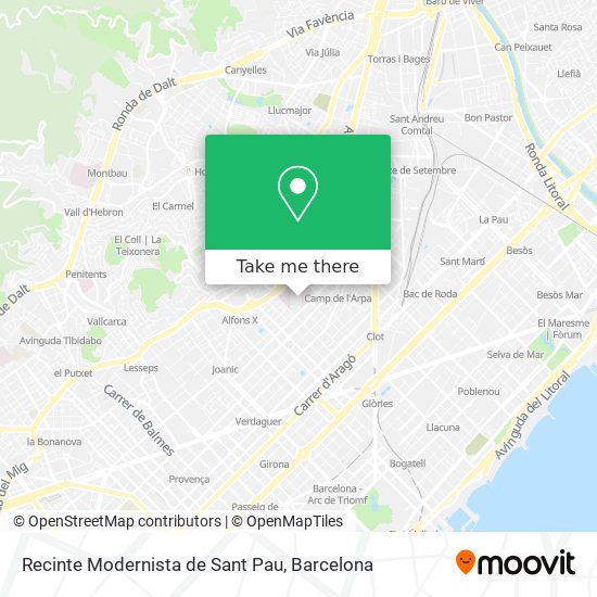 mapa Recinte Modernista de Sant Pau