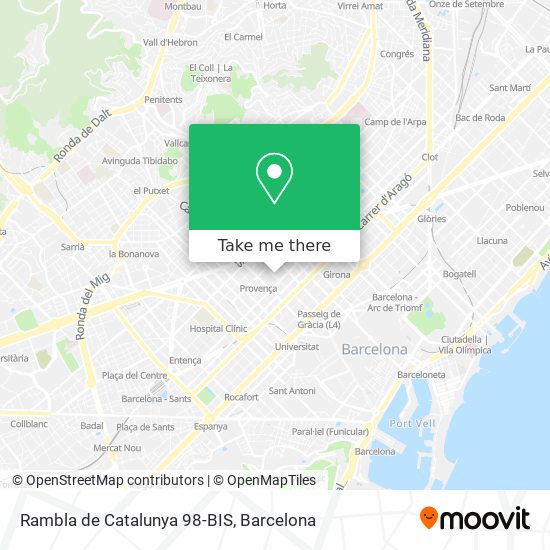 mapa Rambla de Catalunya 98-BIS
