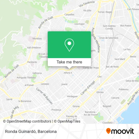 Ronda Guinardó map
