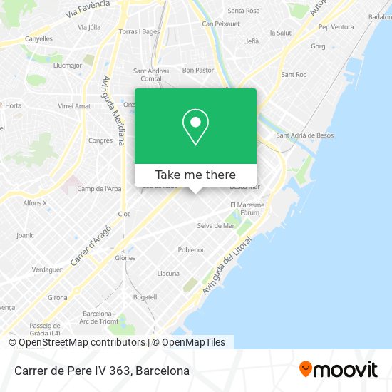 mapa Carrer de Pere IV 363