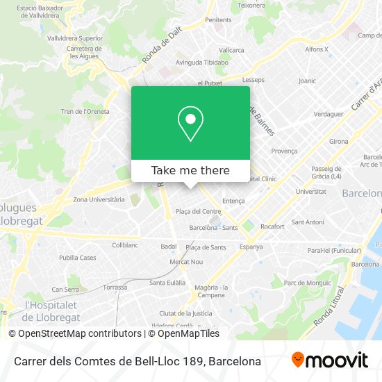mapa Carrer dels Comtes de Bell-Lloc 189