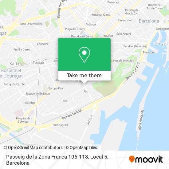 mapa Passeig de la Zona Franca 106-118, Local 5