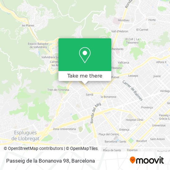 mapa Passeig de la Bonanova 98