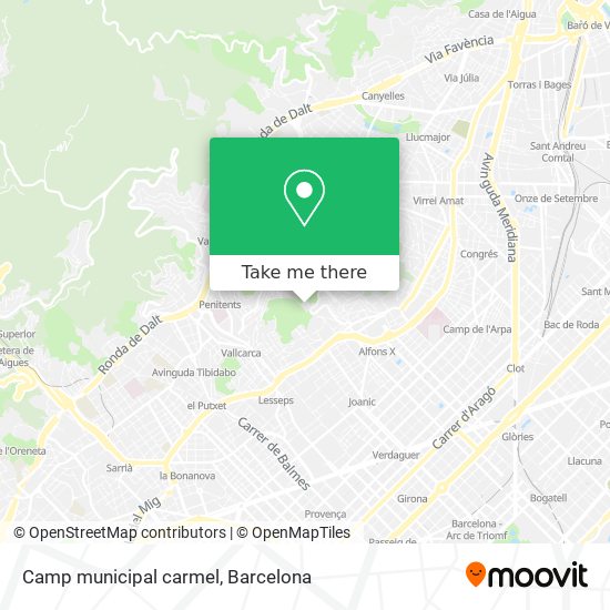 mapa Camp municipal carmel