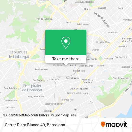 mapa Carrer Riera Blanca 49