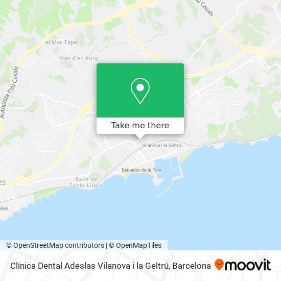 Clínica Dental Adeslas Vilanova i la Geltrú map