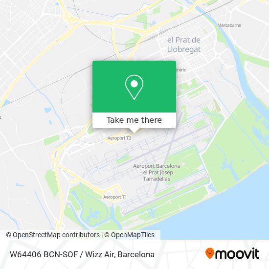 W64406 BCN-SOF / Wizz Air map