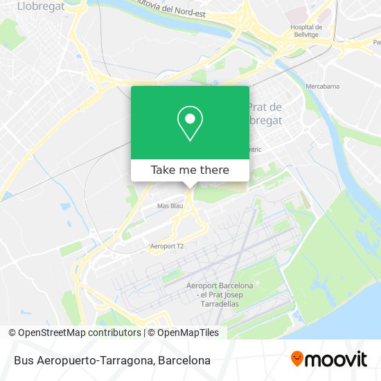 Bus Aeropuerto-Tarragona map