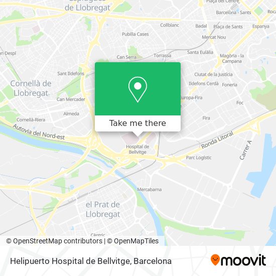 Helipuerto Hospital de Bellvitge map