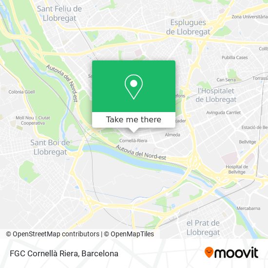 mapa FGC Cornellà Riera