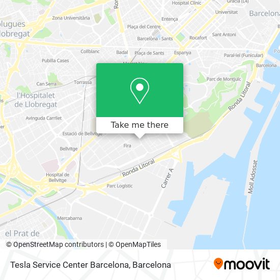 Tesla Service Center Barcelona map