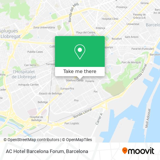 AC Hotel Barcelona Forum map